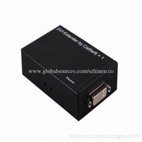DVI Extender by Cat 5 x 1, Supports High-video Resolution 1,080P